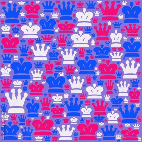 seamless colourful pattern with crowns