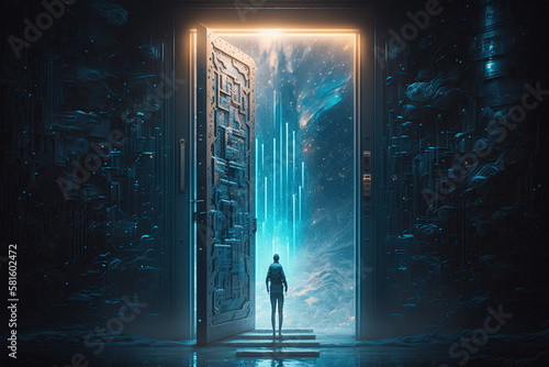 door to metaverse heaven ai generated