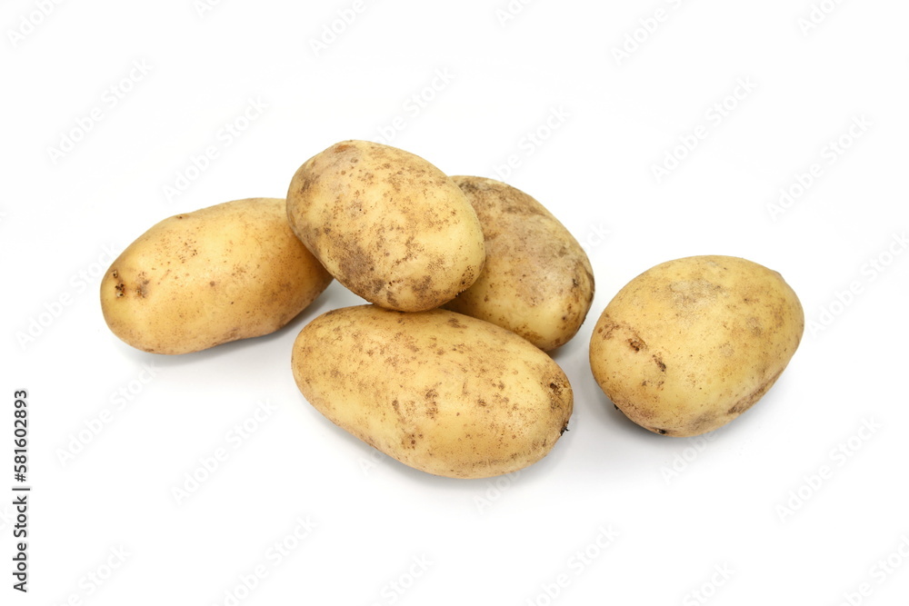 Ripe potatoes isolated on white background Ripe potatoes isolated on white background