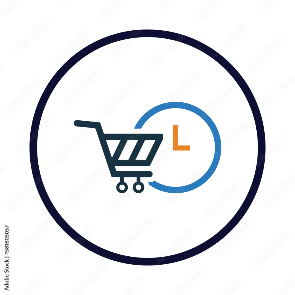 cart, watch, time, online cart in time icon cart, watch, time, online cart in time icon