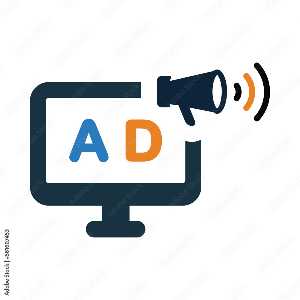 ads, mic, promotion, monitor, digital marketing business icon ads, mic, promotion, monitor, digital marketing business icon