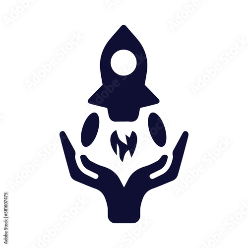 hand, rocket, start up, business startup icon