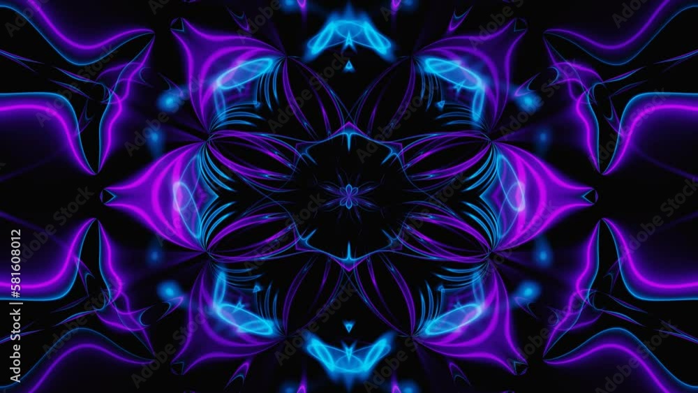 Abstract purple gradient floral kaleidoscope vj loop animation