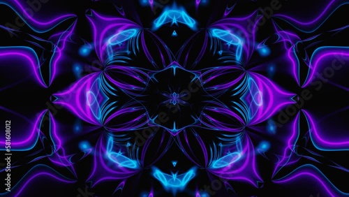 Abstract purple gradient floral kaleidoscope vj loop animation