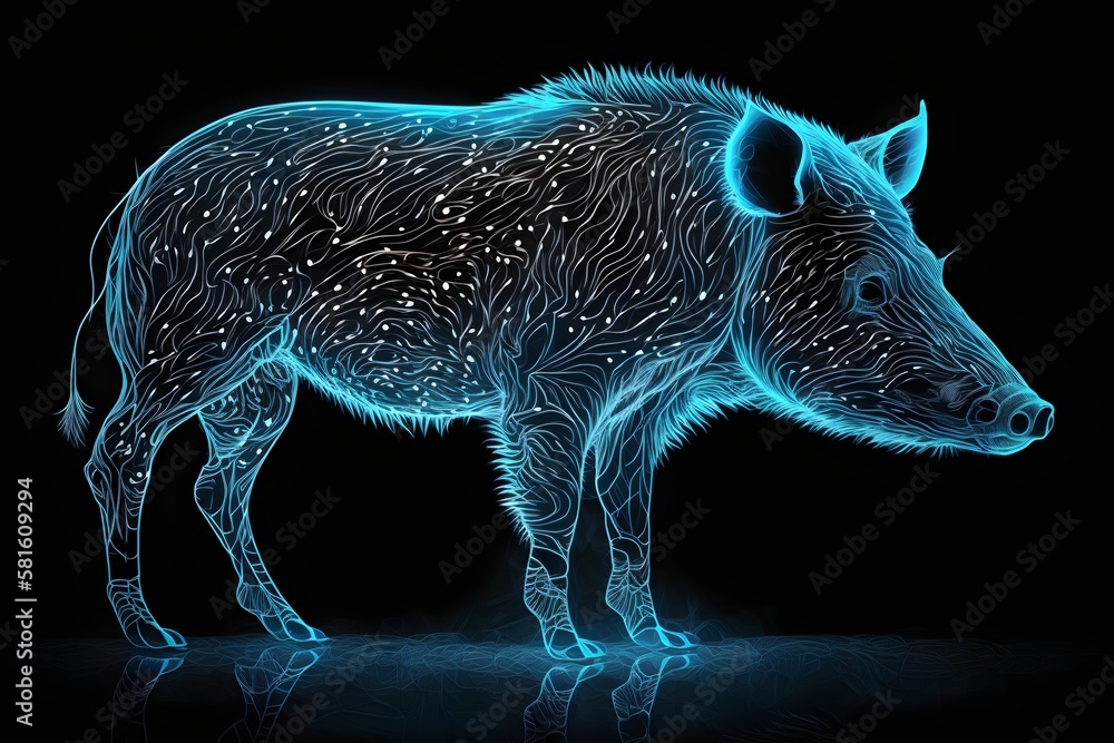 Fototapeta premium wild boar in the night
