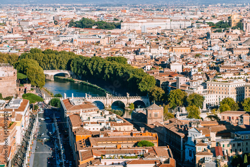 top view architecture of the city of Rome. Italy