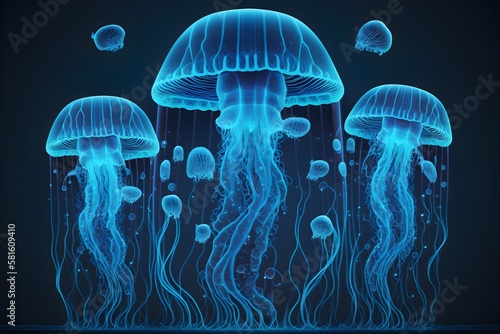 jellyfish in the blue