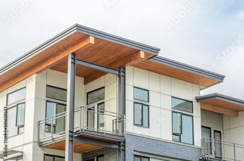 Modern apartment buildings in Richmond, British Columbia, Canada. © karamysh