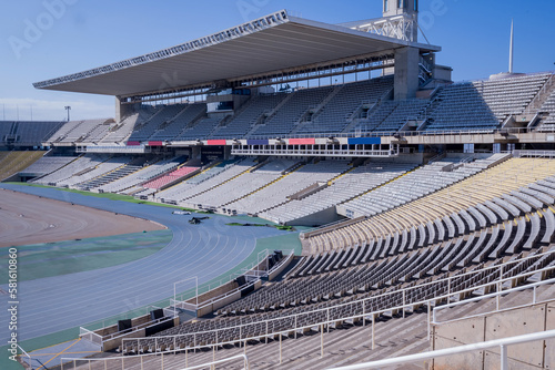 A view of Olimpic Stadium in Barcelona, Spain