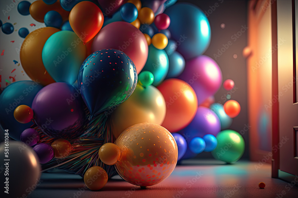 background with balloons created with Generative AI technology background with balloons created with Generative AI technology