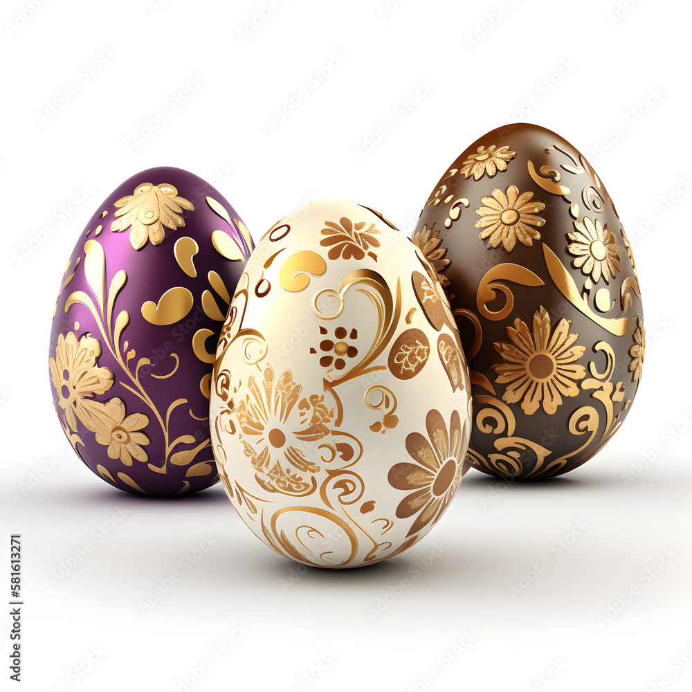 easter eggs on white easter eggs on white