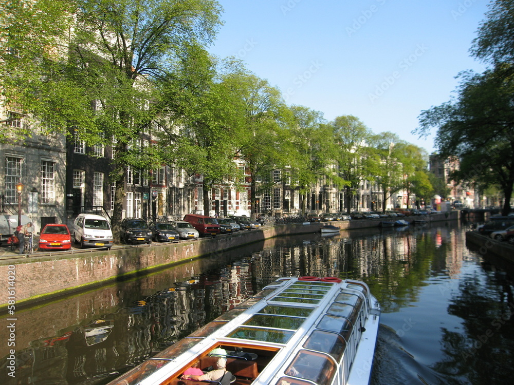 Fototapeta premium Along the canals in Amsterdam, the Netherland
