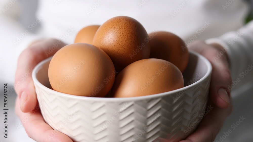 Fresh farm eggs in the kitchen Fresh farm eggs in the kitchen