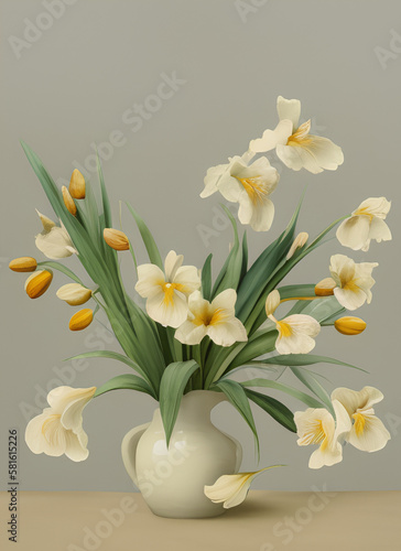 bouquet of white tulips