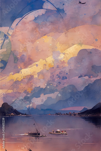 sunset over the sea