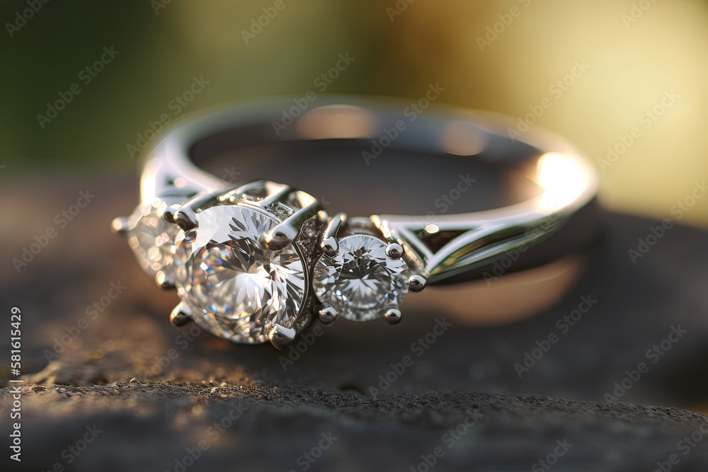 Diamond engagement ring sparkling AI Generative Diamond engagement ring sparkling AI Generative