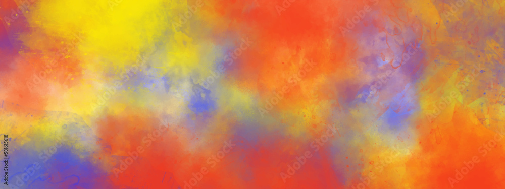 Abstract watercolor painted background, Colorful gradient ink colors wet effect hand drawn canvas background wallpaper.
