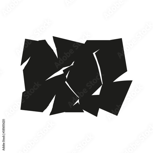 Shattered fractured in abstract style. Explosion effect. Vector illustration.