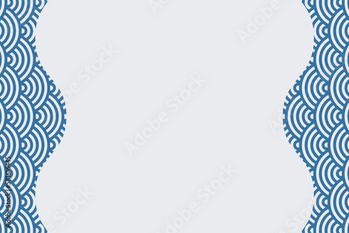 日本風イラスト背景☆青海波葉模様☆ベクター素材