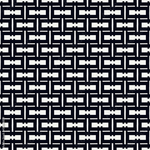 Paint brush geometrical ornament. Hand drawn seamless pattern. Abstract backdrop. Trendy wallpaper. Geometric background. Ethnic motif. Mosaic ornate. Digital paper. Textile print.
