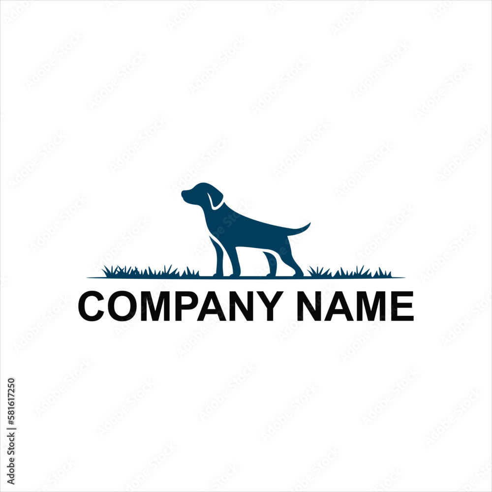 dog flat logo vector
