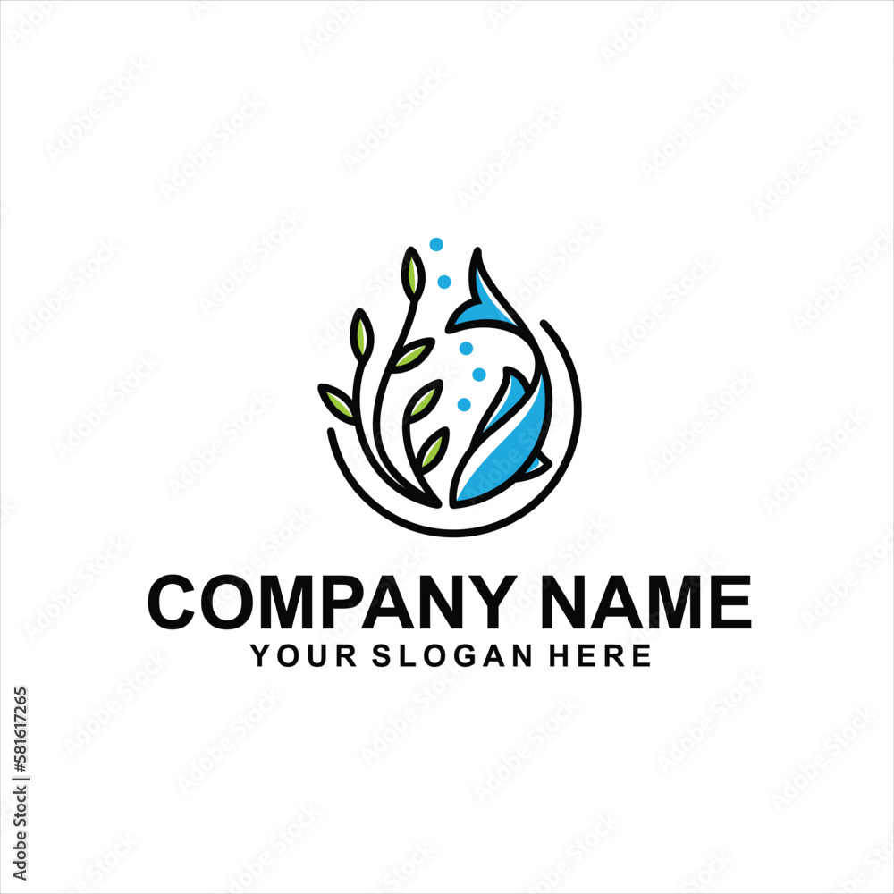 fish leaf logo vector fish leaf logo vector