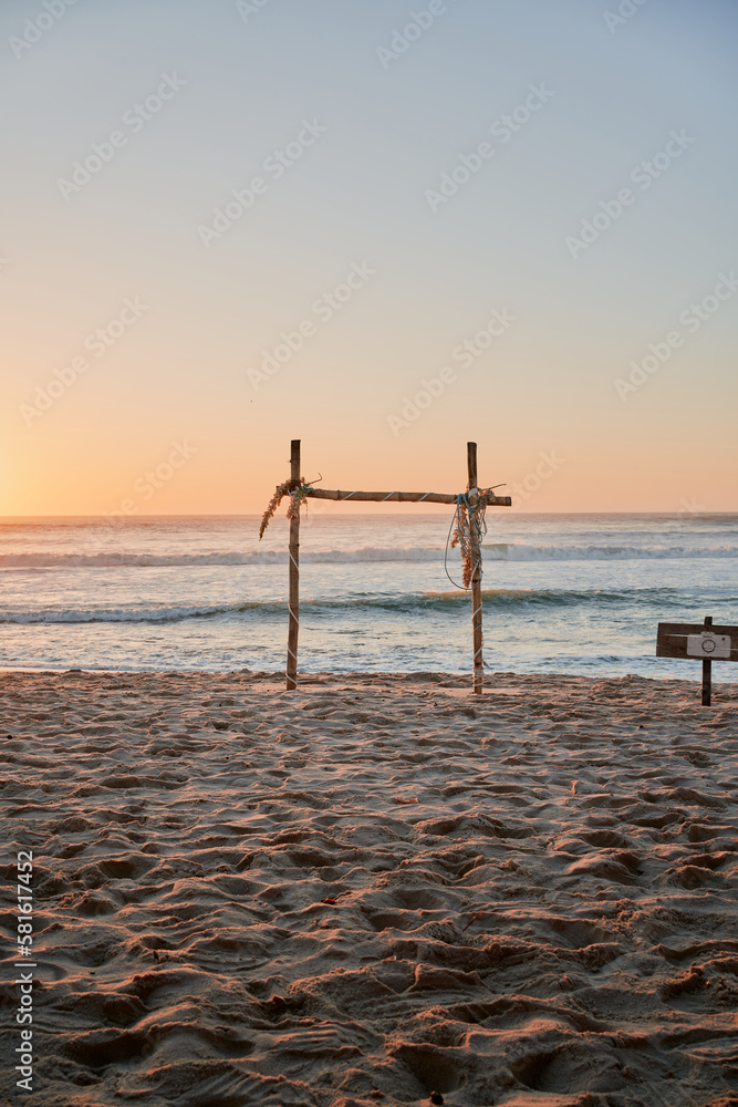 Wooden structure on the beach