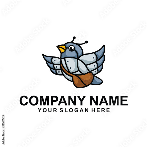 pigeon robots logo vector