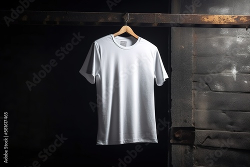 Blank t-shirt hanging in the room with Generative AI © YandiDesigns