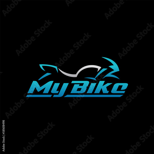 racing motorcycle logo on black background