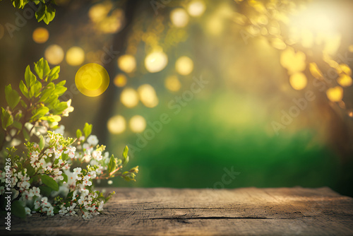 春の陽気、満開の花、AI © 悠資 原田
