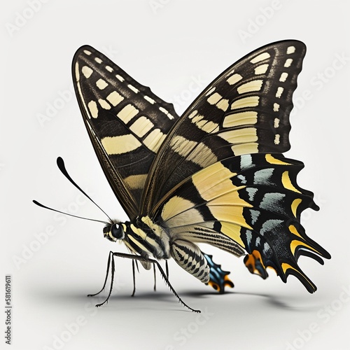 swallowtail on white background, generative ai