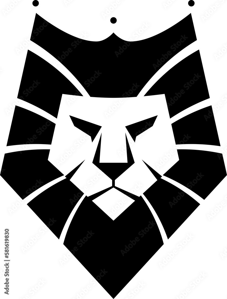 Stylized image of graceful Lion king silhouette logo icon emblem template illustration Stylized image of graceful Lion king silhouette logo icon emblem template illustration