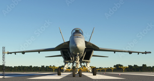 FA-18 Super Hornet - Maverick - Amazing fighter plane, Florida USA, February 13 2023, 3D illustration photo
