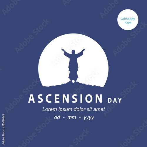 ascension day with simple jesus statue illustration