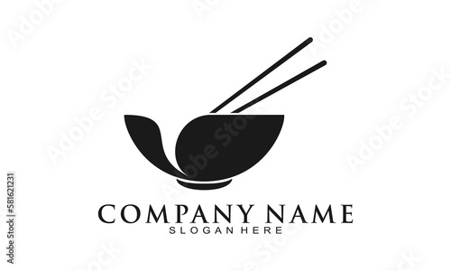 Bowl for noodle symbol vector logo