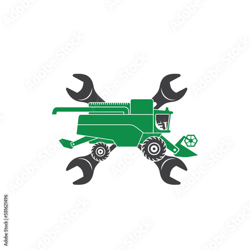 illustration of wheat harvester mechanic, wheat harvester spare part services.