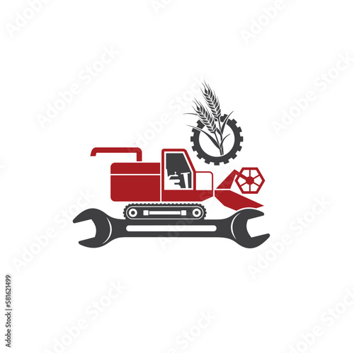 illustration of wheat harvester mechanic, wheat harvester spare part services.