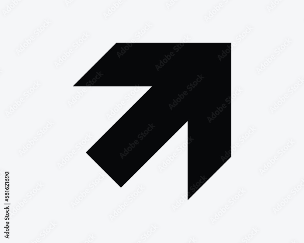 Top Right Arrow Pointing Point Direction Navigation Exit Black White
