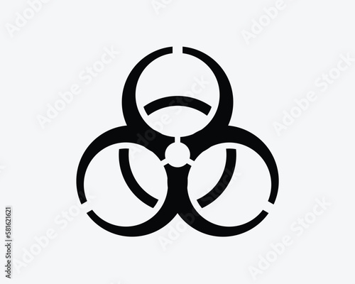 Biohazard Symbol Icon Bio Hazard Toxic Hazardous Danger Caution Vector Black White Silhouette Sign Graphic Clipart Artwork Illustration Pictogram
