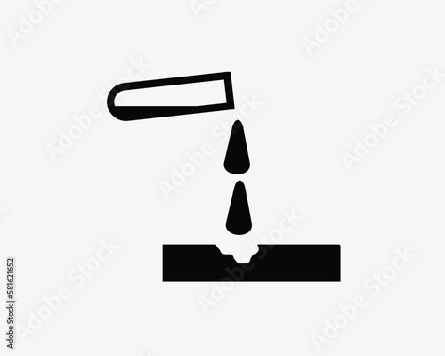 Corrosive Substance Icon Corrosion Chemical Hazard Danger Black White Silhouette Symbol Sign Graphic Clipart Artwork Illustration Pictogram Vector
