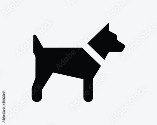 Dog Icon Puppy Pet Animal Cute Canine Side View Pup Doggy Black White Silhouette Symbol Sign Graphic Clipart Artwork Illustration Pictogram Vector