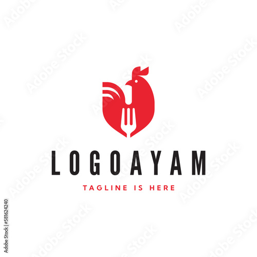 Chicken silhouette Logo Design