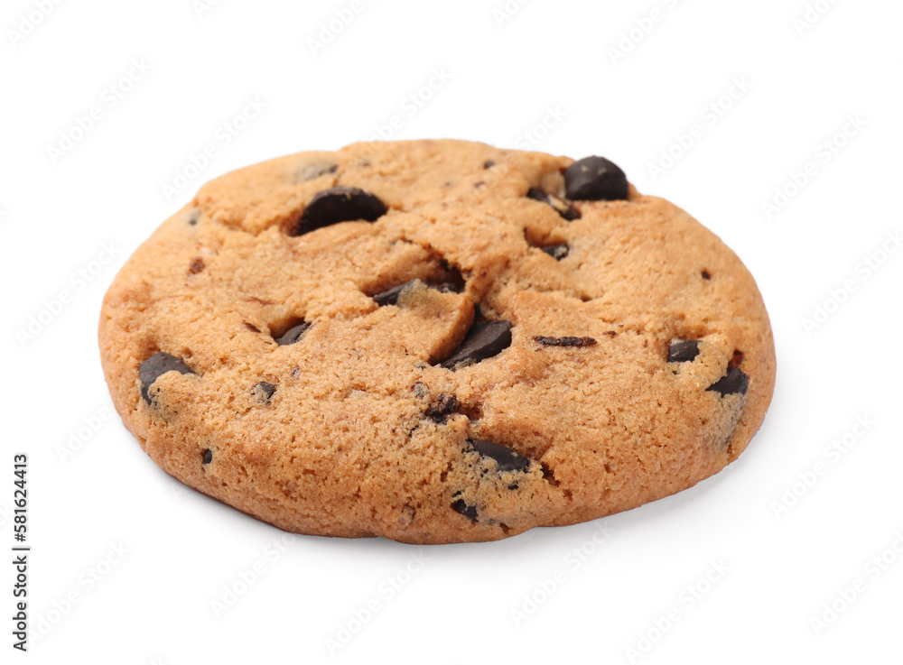Delicious chocolate chip cookie isolated on white Delicious chocolate chip cookie isolated on white