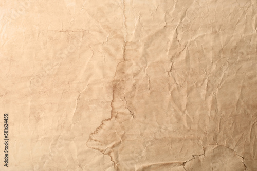 Sheet of old parchment paper as background  top view