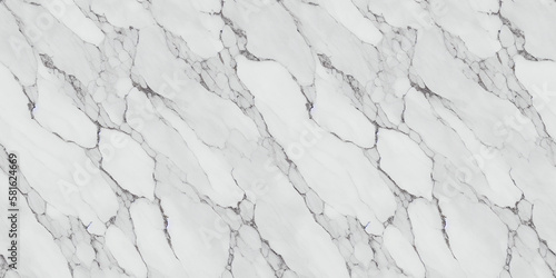 Seamless texture of white marble with dark veins, natural stone background. Generative AI