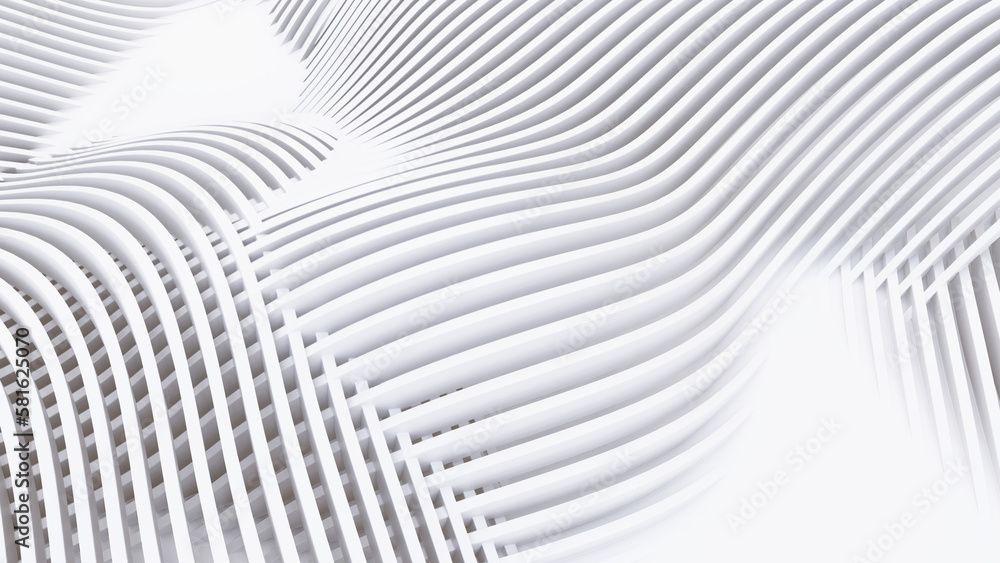 Abstract Curved Shapes. White Circular Background. Abstract Curved Shapes. White Circular Background.
