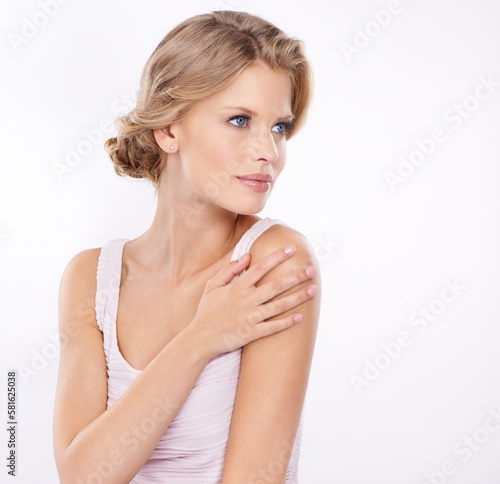 Beauty and elegance. An elegant young woman isolated on a white background.