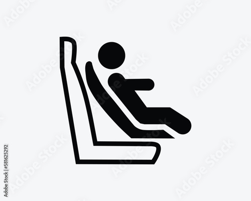 Forward Facing Child Seat Children Car Vehicle Safety Black White Silhouette Sign Symbol Icon Vector Graphic Clipart Illustration Artwork Pictogram photo