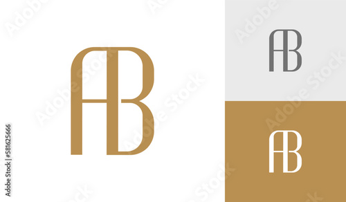Letter AB monogram logo design vector